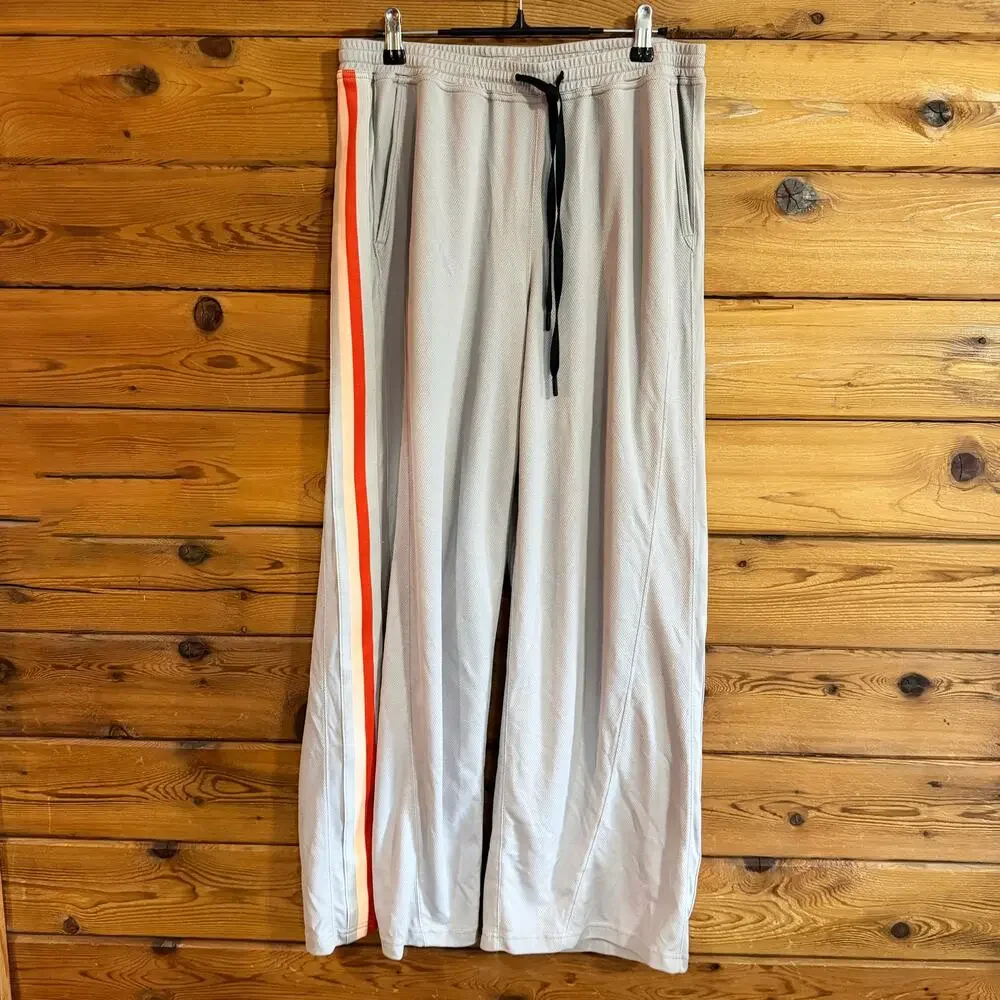 Free People Movement One On One Mesh Pants Gray Straight Leg Medium